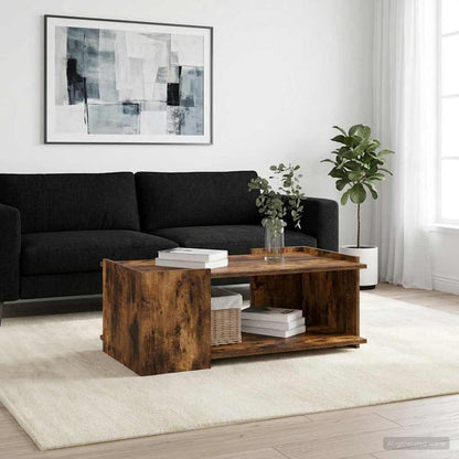 vidaXL Coffee Table Smoked Oak 90 x 50 x 33 cm Engineered Wood
