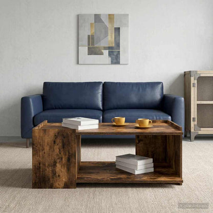 vidaXL Coffee Table Smoked Oak 90 x 50 x 33 cm Engineered Wood