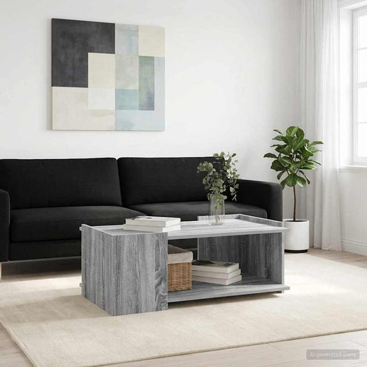 vidaXL Coffee Table Grey Sonoma 90 x 50 x 33 cm Engineered Wood