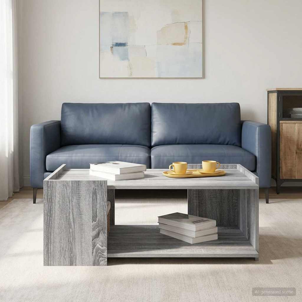 vidaXL Coffee Table Grey Sonoma 90 x 50 x 33 cm Engineered Wood