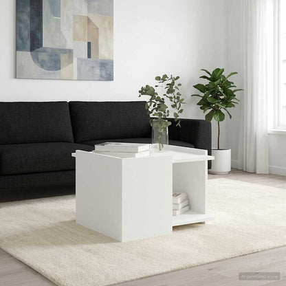 vidaXL Coffee Table White 50.5 x 50 x 33 cm Engineered Wood