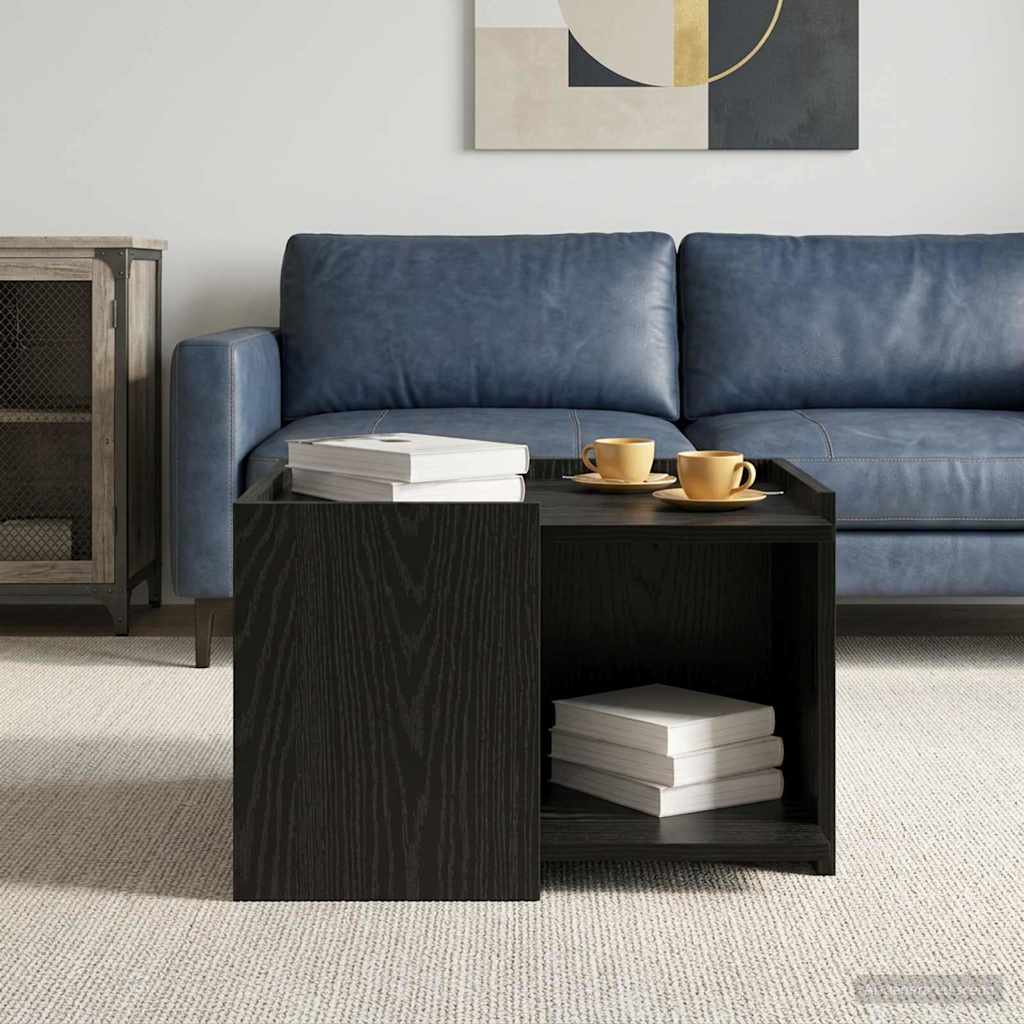 vidaXL Coffee Table Black Oak 50.5 x 50 x 33 cm Engineered Wood