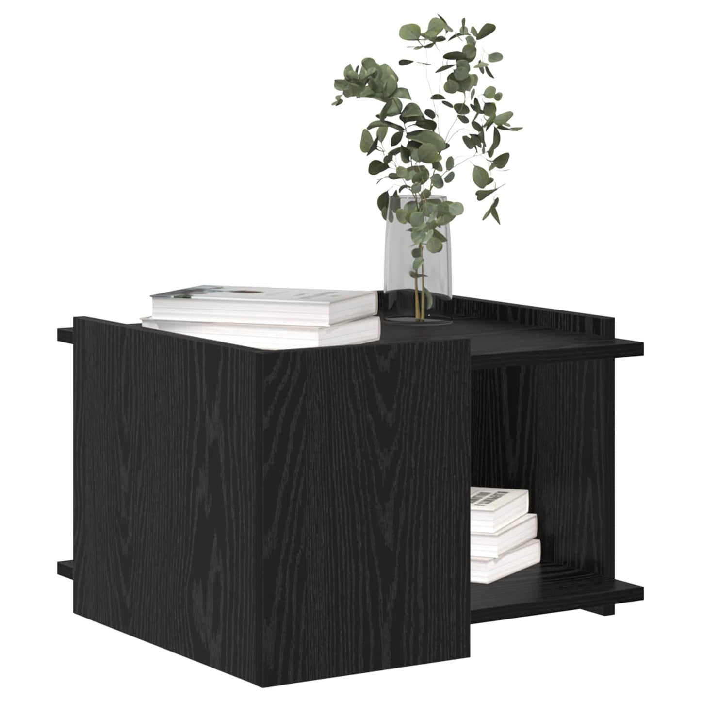 vidaXL Coffee Table Black Oak 50.5 x 50 x 33 cm Engineered Wood