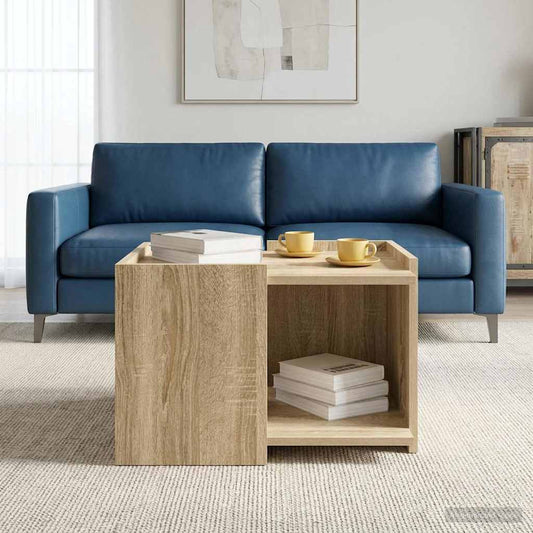 vidaXL Coffee Table Sonoma Oak 50.5 x 50 x 33 cm Engineered Wood