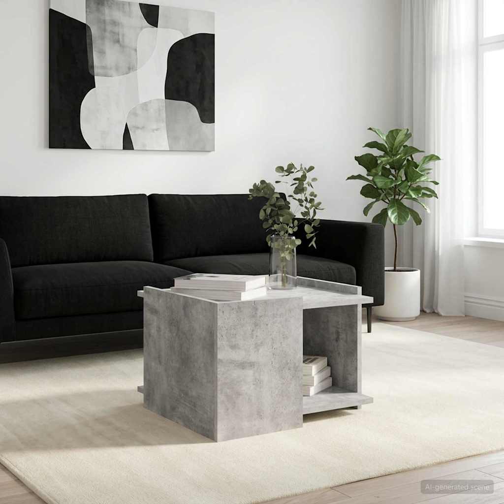 vidaXL Coffee Table Concrete Grey 50.5 x 50 x 33 cm Engineered Wood