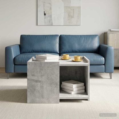 vidaXL Coffee Table Concrete Grey 50.5 x 50 x 33 cm Engineered Wood