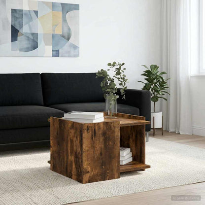 vidaXL Coffee Table Smoked Oak 50.5 x 50 x 33 cm Engineered Wood