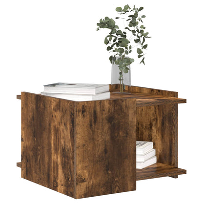 vidaXL Coffee Table Smoked Oak 50.5 x 50 x 33 cm Engineered Wood