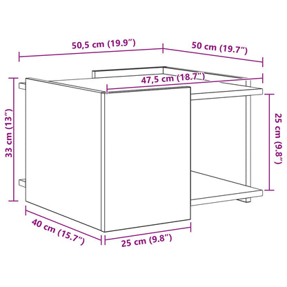 vidaXL Coffee Table Smoked Oak 50.5 x 50 x 33 cm Engineered Wood