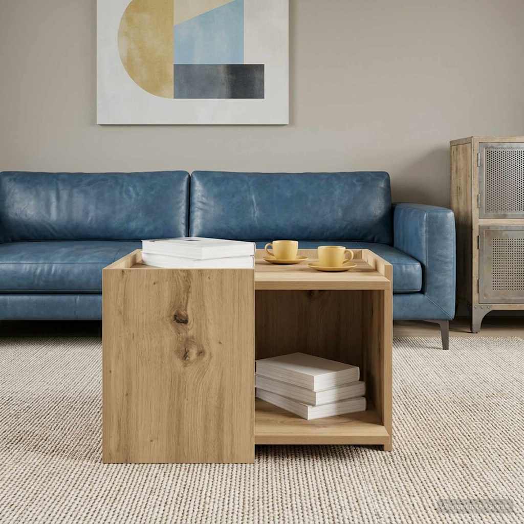 vidaXL Coffee Table Artisan Oak 50.5 x 50 x 33 cm Engineered Wood