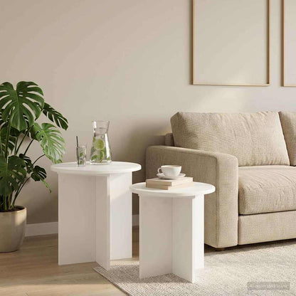 vidaXL Side Table Set 2 pcs Ø 45 x 45 cm Engineered Wood