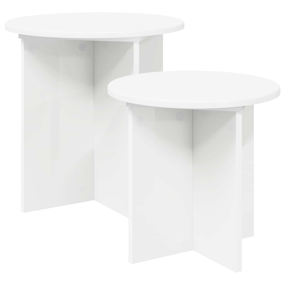 vidaXL Side Table Set 2 pcs Ø 45 x 45 cm Engineered Wood