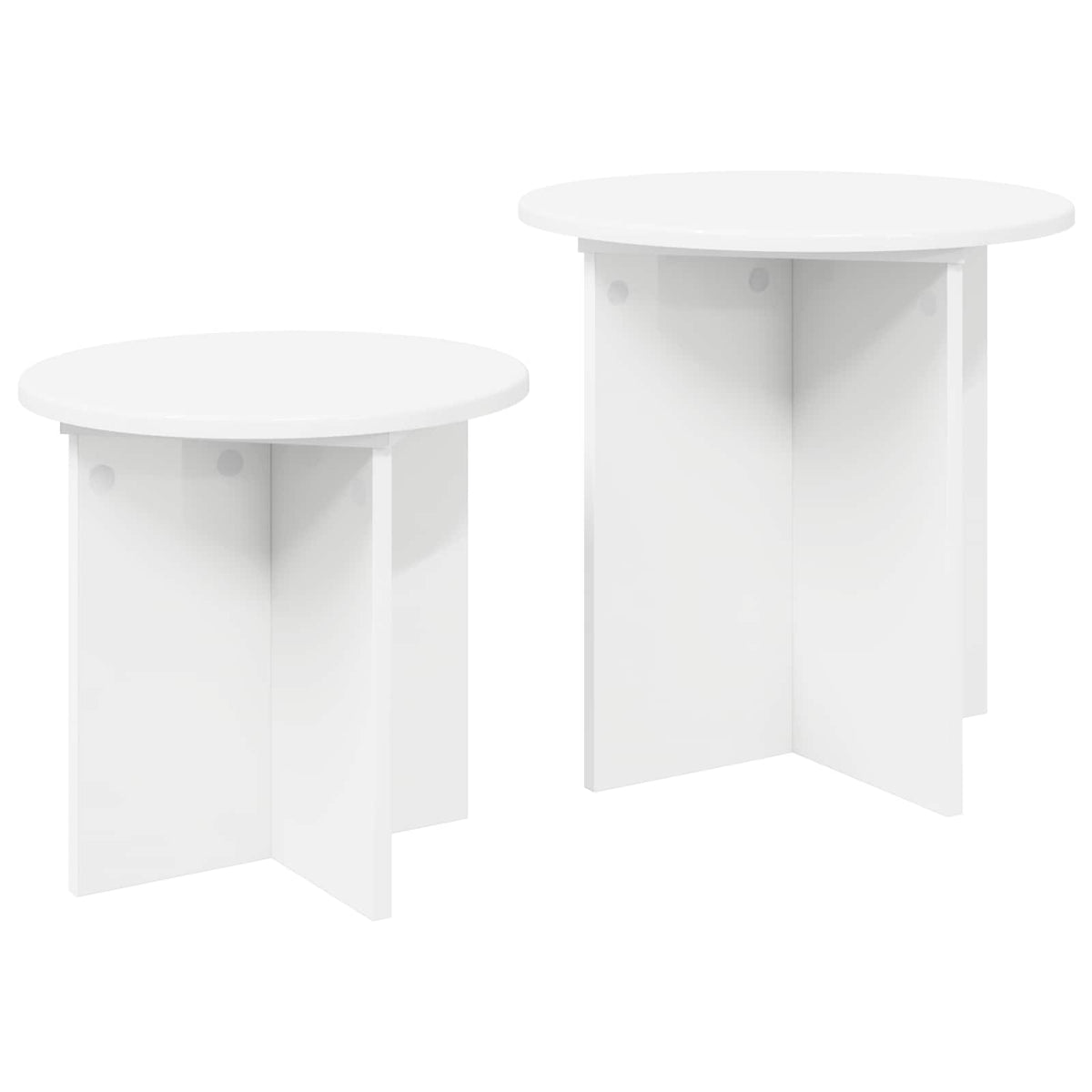 vidaXL Side Table Set 2 pcs Ø 45 x 45 cm Engineered Wood