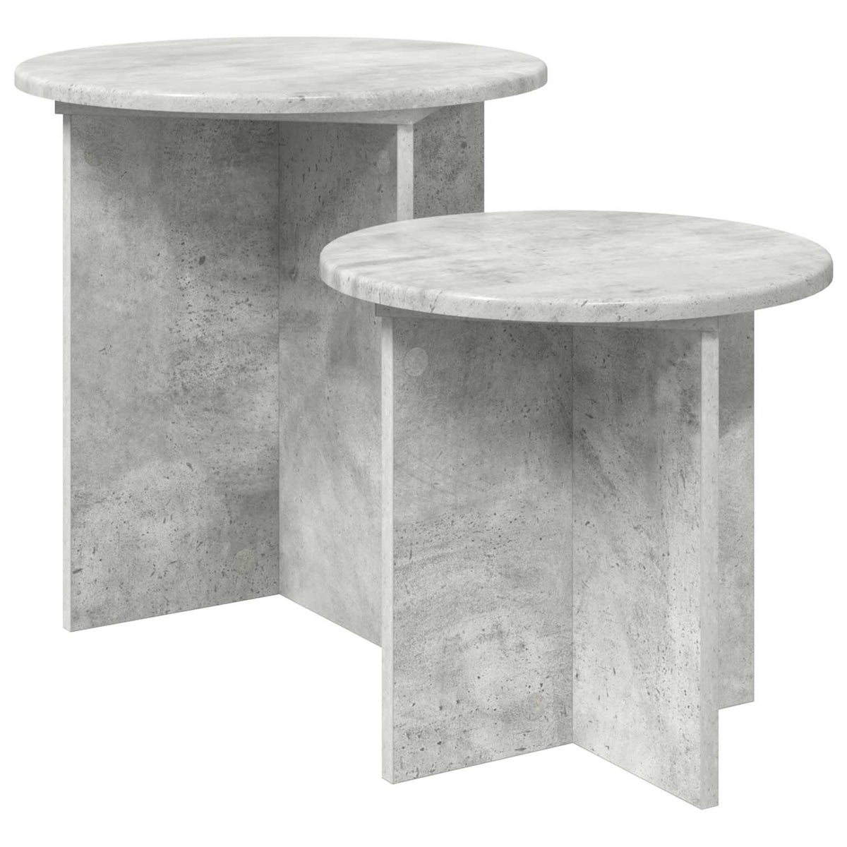 vidaXL Side Table Set 2 pcs Concrete Grey Ø 45 x 45 cm Engineered Wood