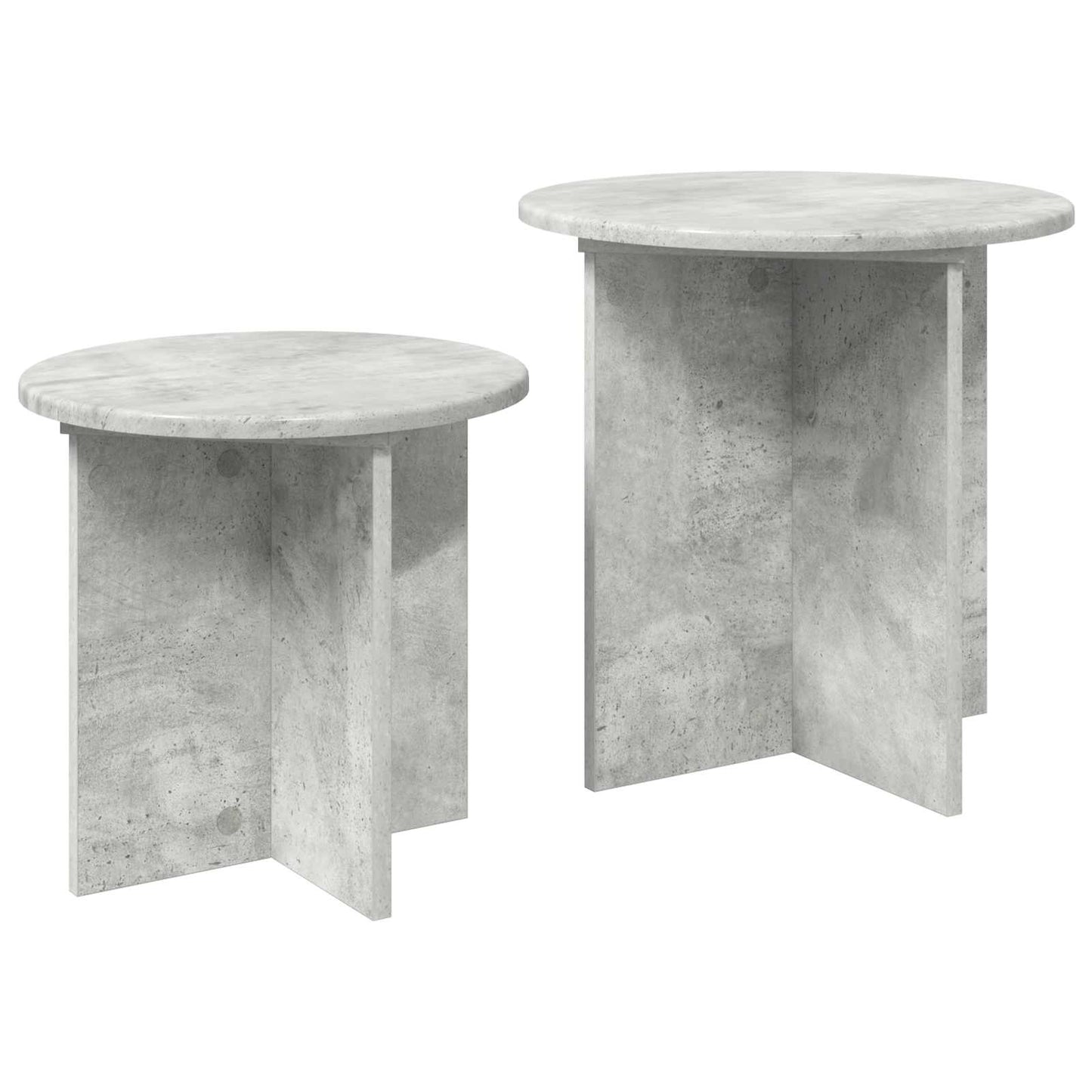 vidaXL Side Table Set with Storage 2 pcs Concrete Grey Engineered Wood