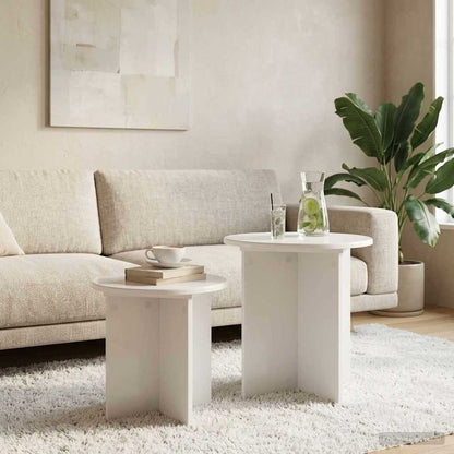 vidaXL Side Table Set 2 pcs High Gloss White Ø 45 x 45 cm