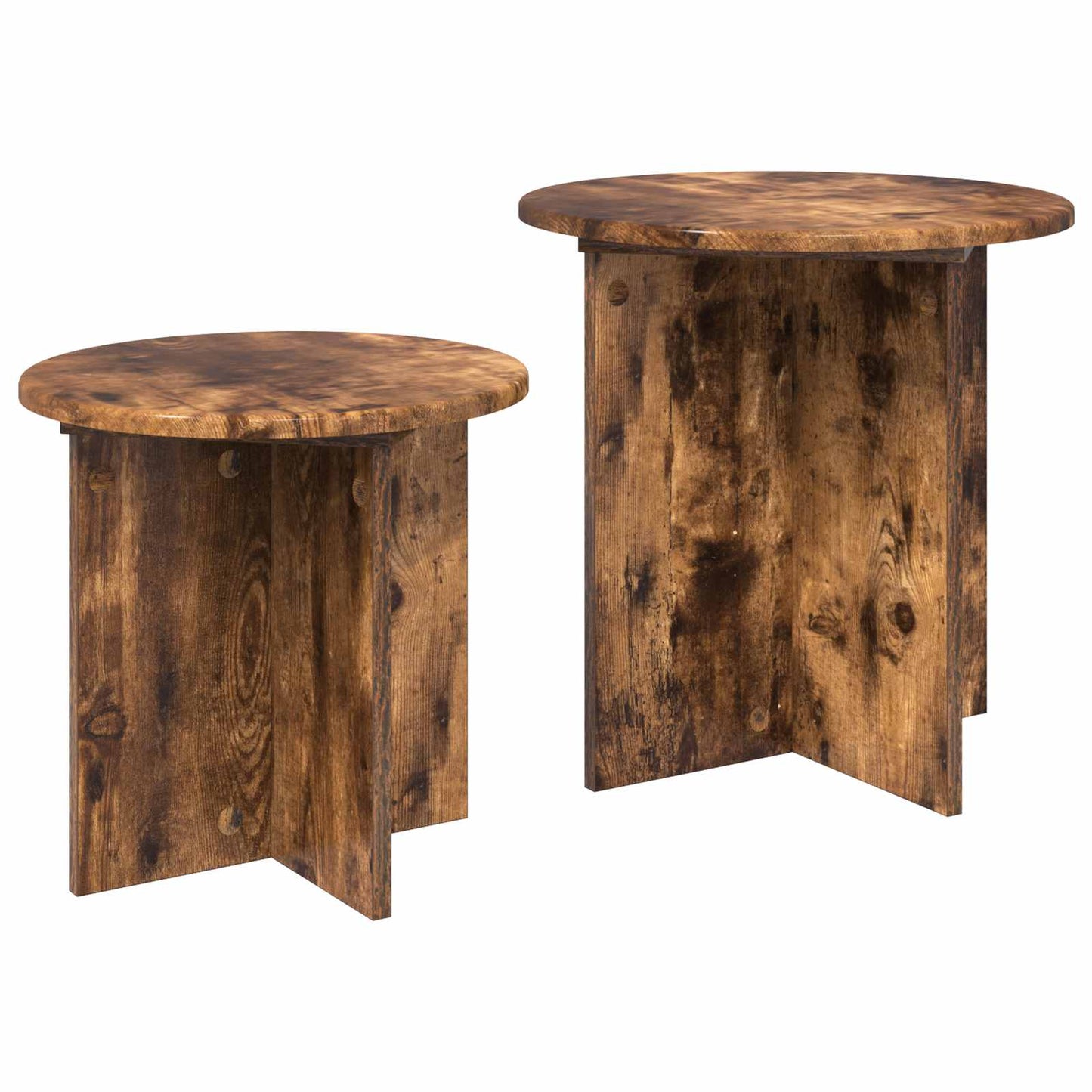 vidaXL Side Table Set 2 pcs Smoked Oak Engineered Wood
