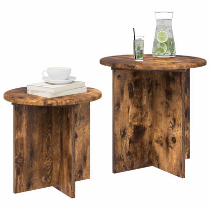 vidaXL Side Table Set 2 pcs Smoked Oak Engineered Wood