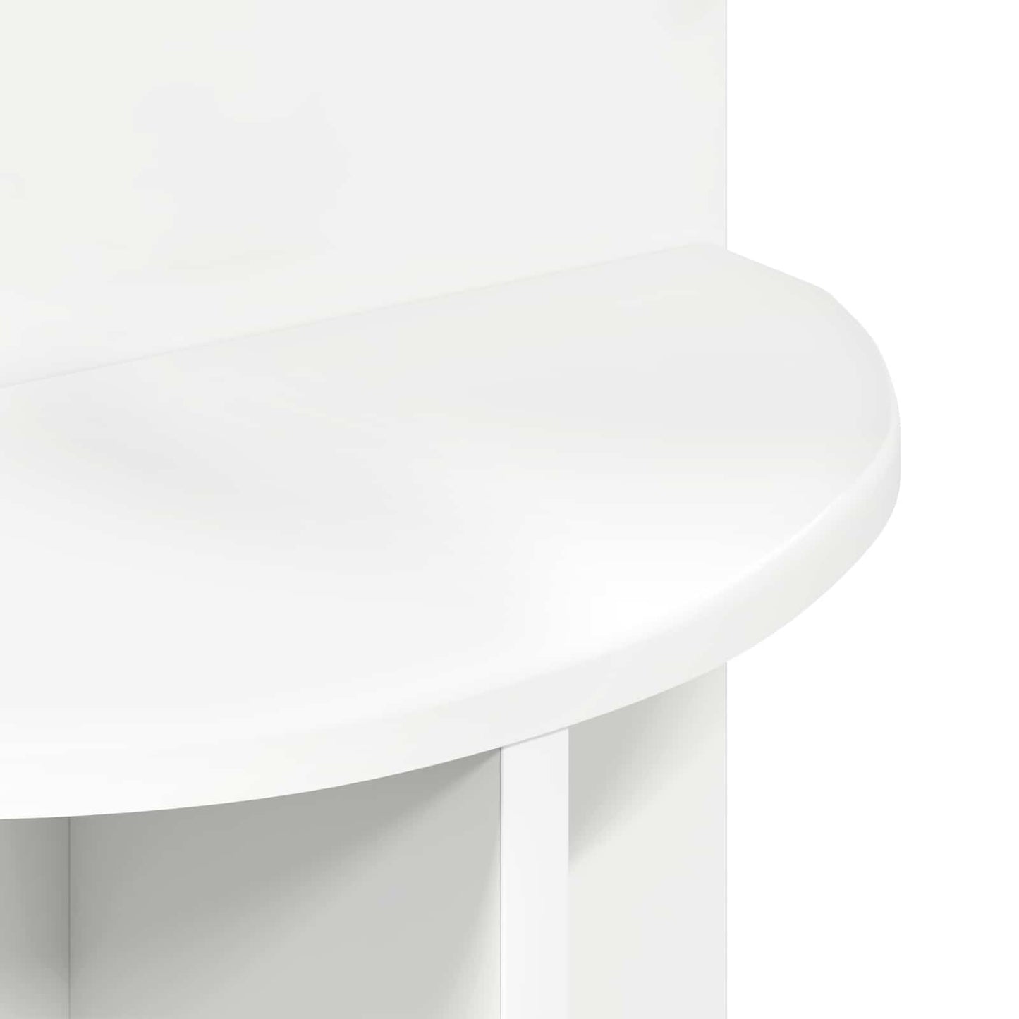 vidaXL Side Table with Storage White Ø 39.5 x 55 cm Engineered Wood