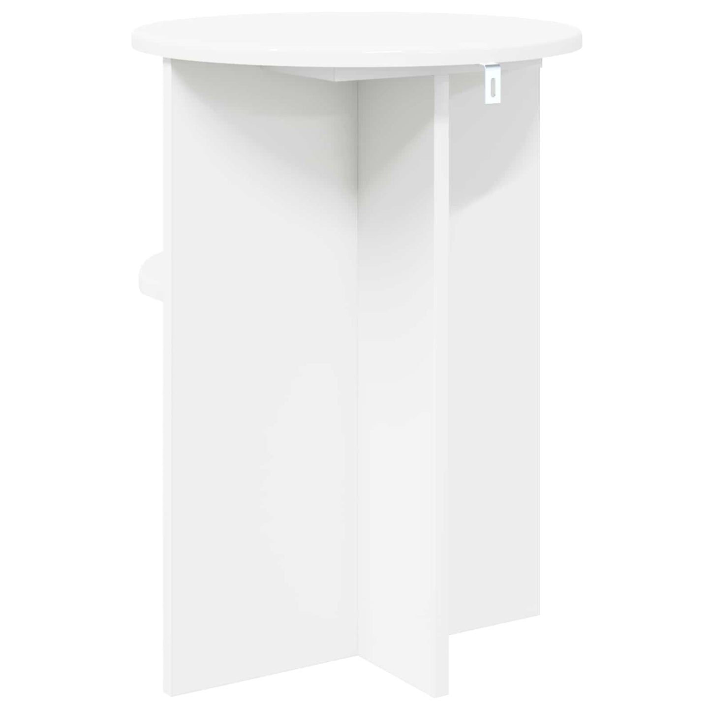vidaXL Side Table with Storage White Ø 39.5 x 55 cm Engineered Wood