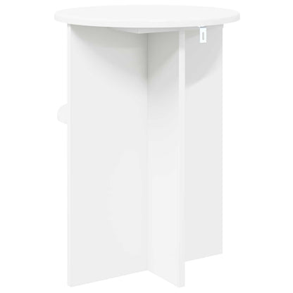 vidaXL Side Table with Storage White Ø 39.5 x 55 cm Engineered Wood