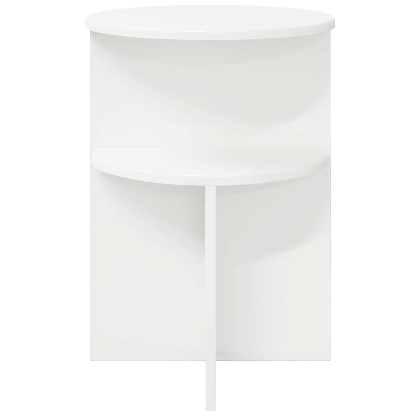 vidaXL Side Table with Storage White Ø 39.5 x 55 cm Engineered Wood