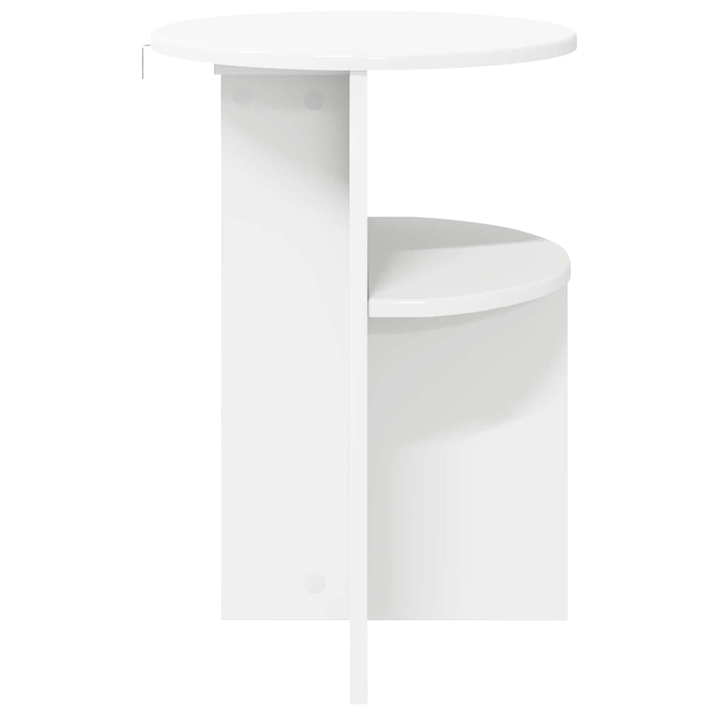 vidaXL Side Table with Storage White Ø 39.5 x 55 cm Engineered Wood