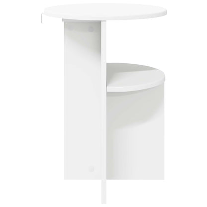 vidaXL Side Table with Storage White Ø 39.5 x 55 cm Engineered Wood