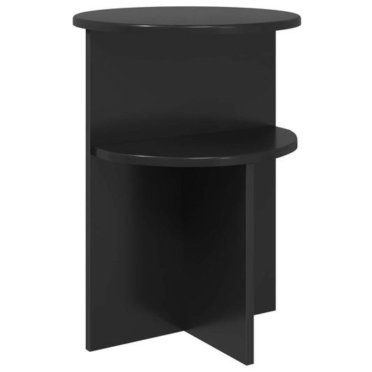 vidaXL Side Table Black Oak Ø 39.5 x 55 cm Engineered Wood