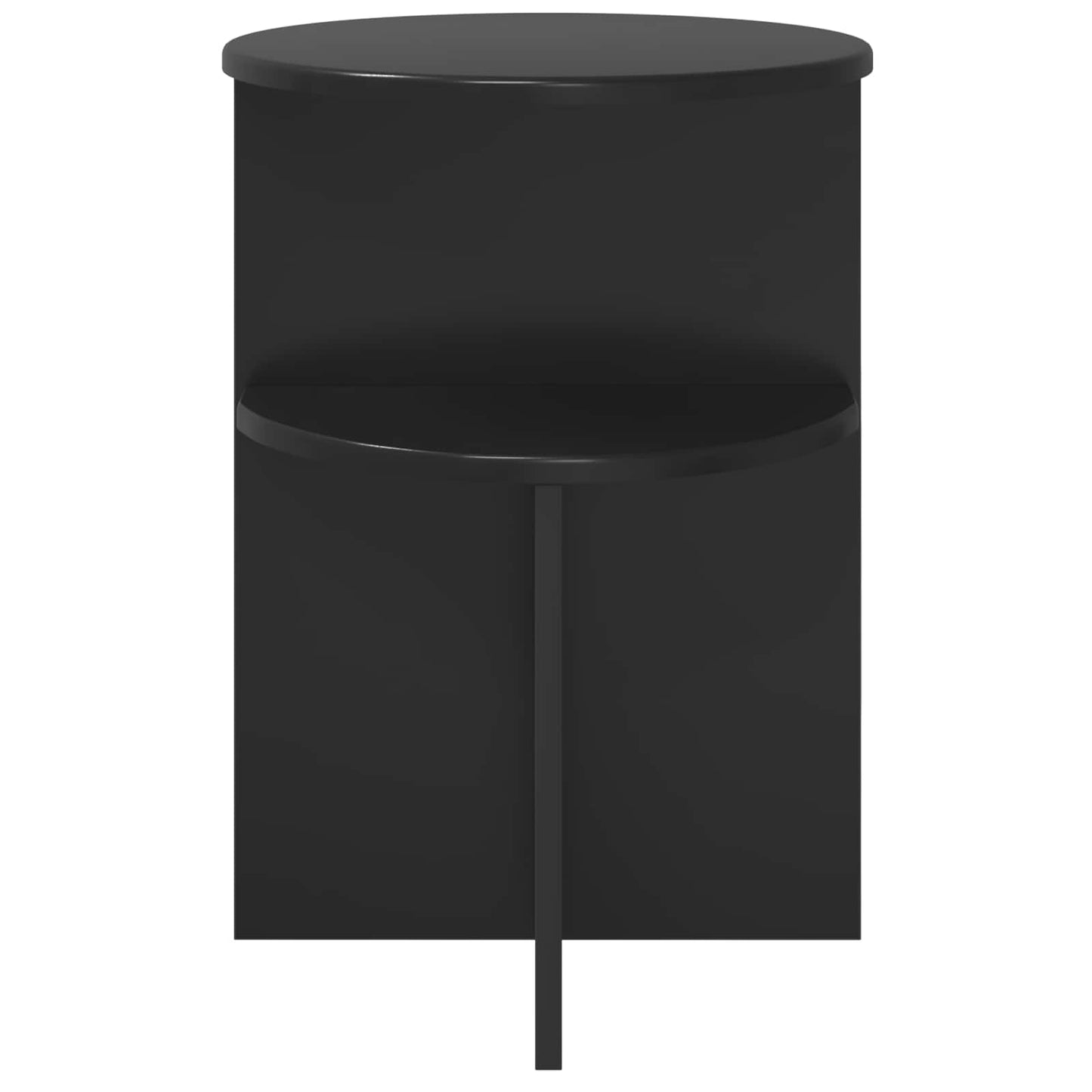 vidaXL Side Table Black Oak Ø 39.5 x 55 cm Engineered Wood