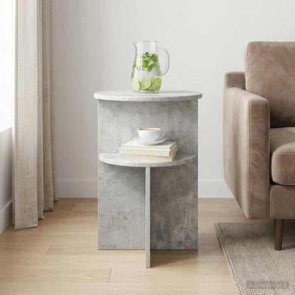 vidaXL Side Table Concrete Grey Ø 39.5 x 55 cm Engineered Wood