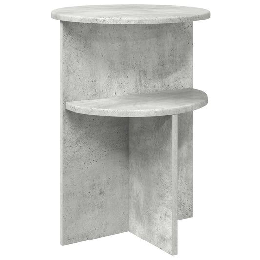 vidaXL Side Table Concrete Grey Ø 39.5 x 55 cm Engineered Wood