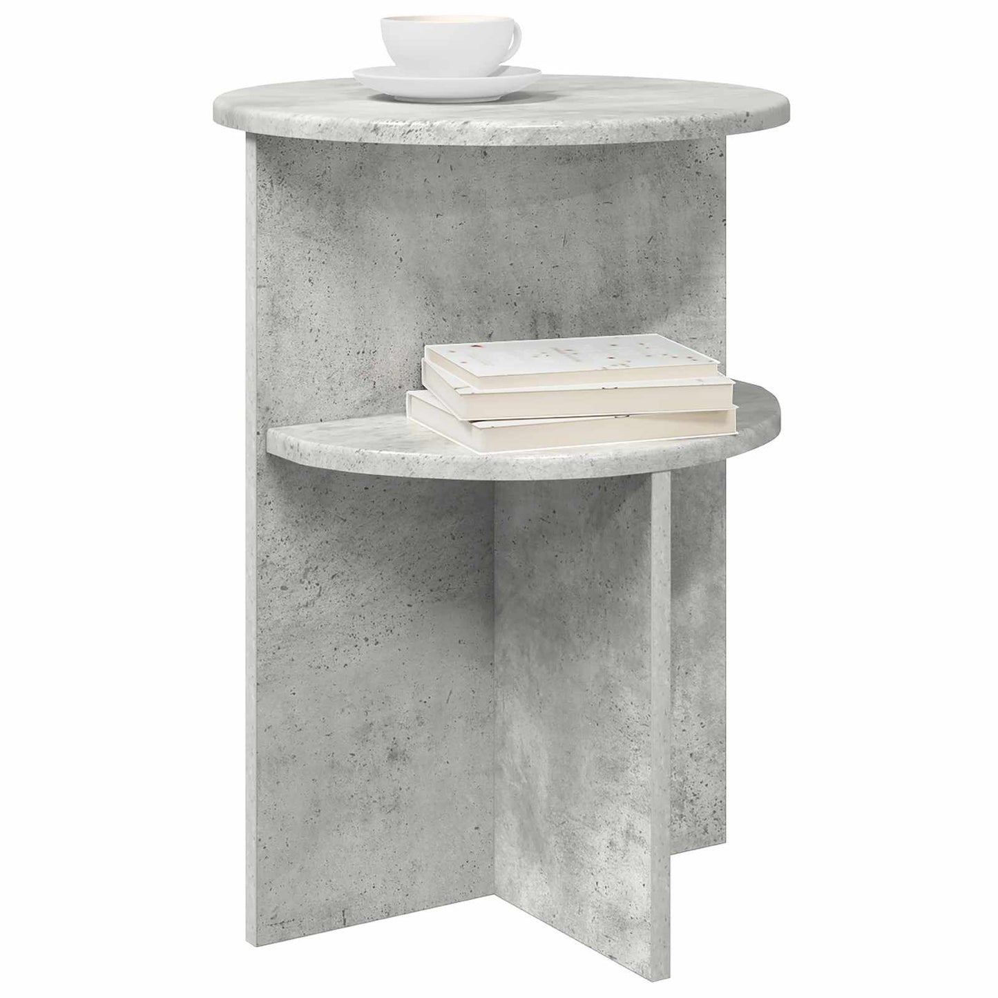 vidaXL Side Table Concrete Grey Ø 39.5 x 55 cm Engineered Wood