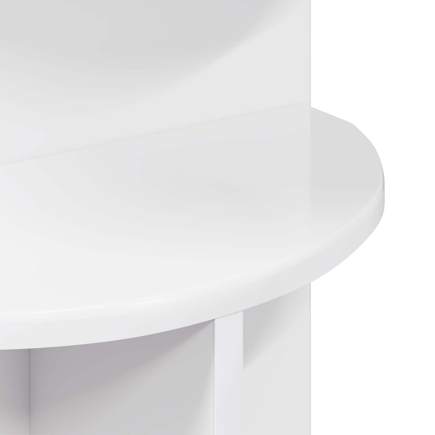 vidaXL Side Table High Gloss White Ø 39.5 x 55 cm Engineered Wood