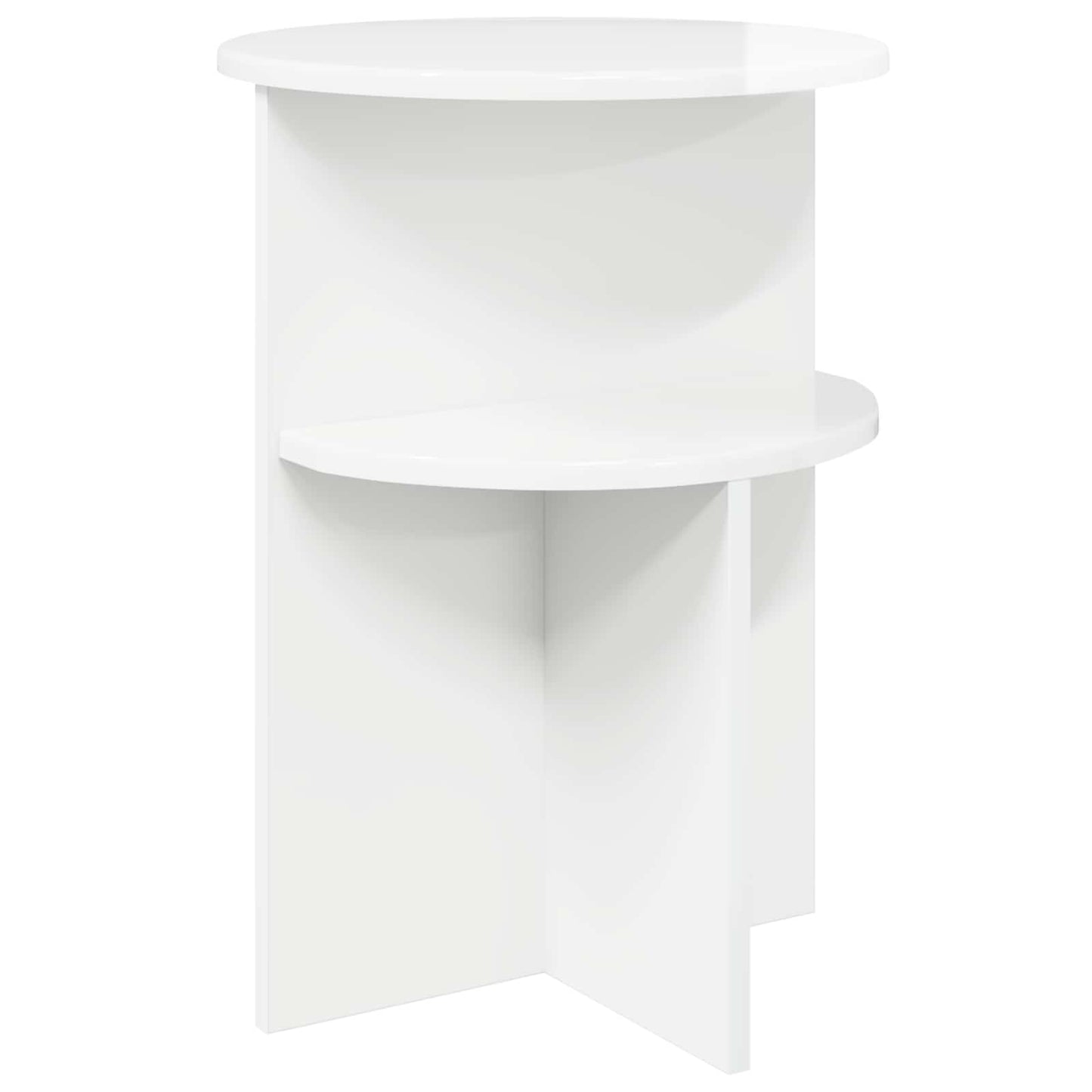 vidaXL Side Table High Gloss White Ø 39.5 x 55 cm Engineered Wood