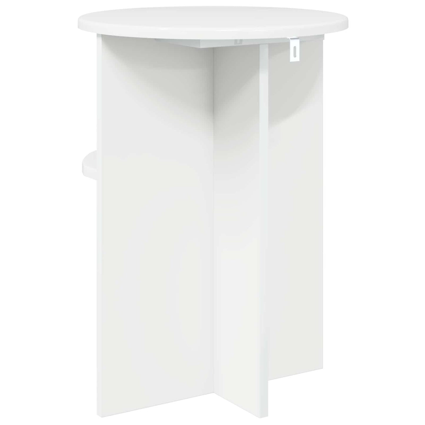 vidaXL Side Table High Gloss White Ø 39.5 x 55 cm Engineered Wood