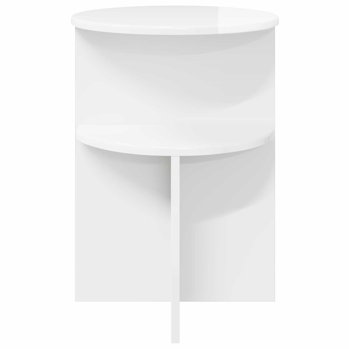 vidaXL Side Table High Gloss White Ø 39.5 x 55 cm Engineered Wood