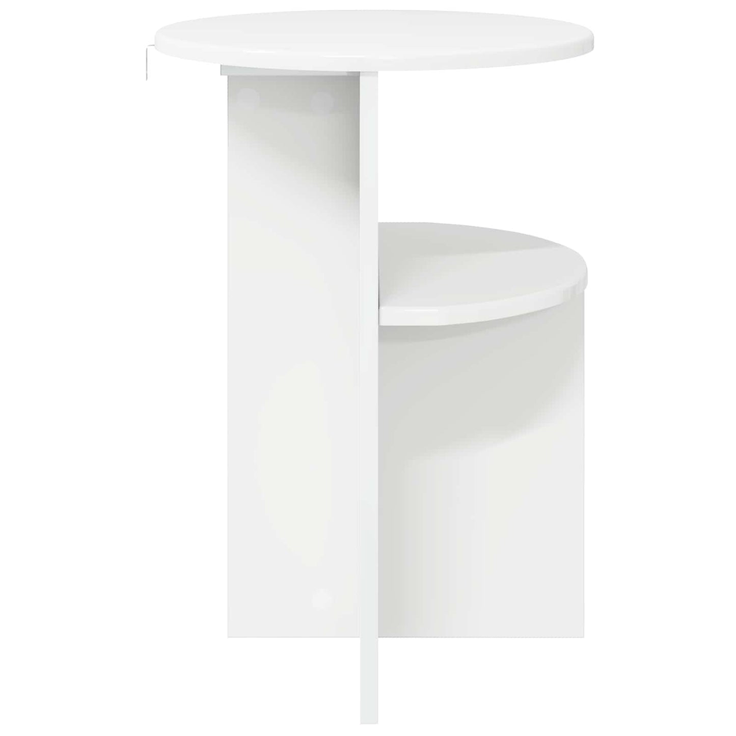 vidaXL Side Table High Gloss White Ø 39.5 x 55 cm Engineered Wood