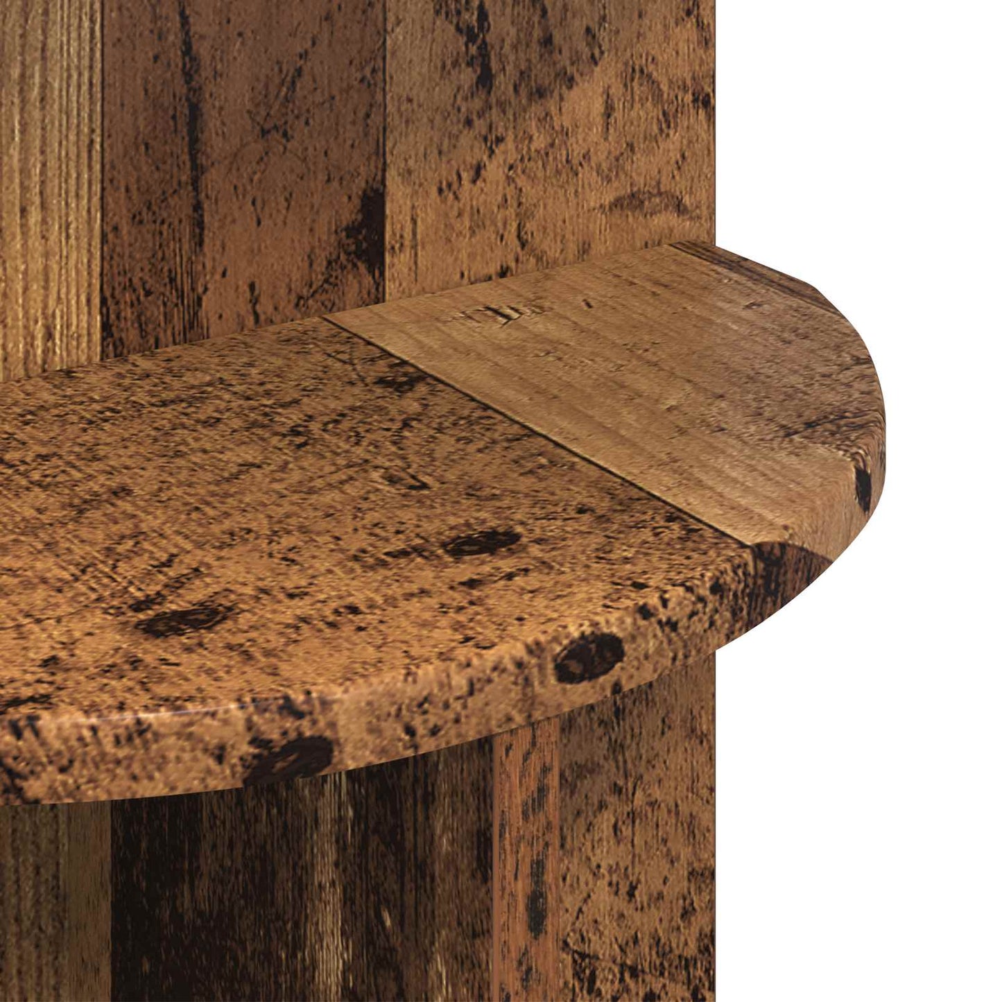 vidaXL Side Table with Storage Old Wood Ø 39.5 x 55 cm Engineered Wood