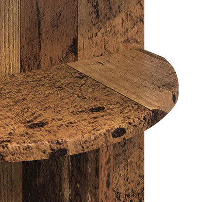 vidaXL Side Table with Storage Old Wood Ø 39.5 x 55 cm Engineered Wood