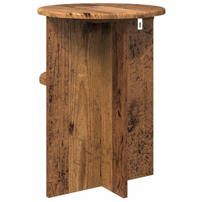 vidaXL Side Table with Storage Old Wood Ø 39.5 x 55 cm Engineered Wood