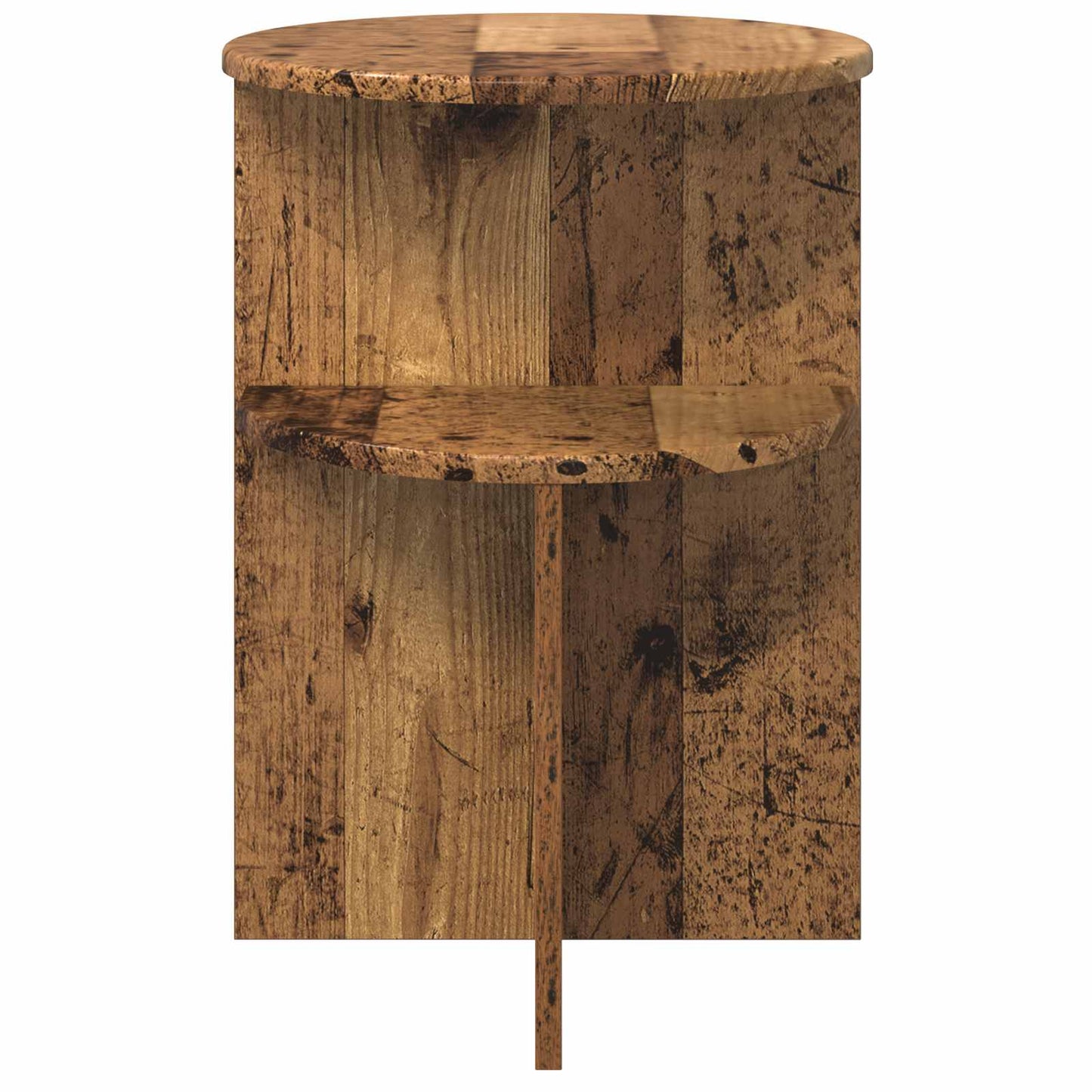 vidaXL Side Table with Storage Old Wood Ø 39.5 x 55 cm Engineered Wood