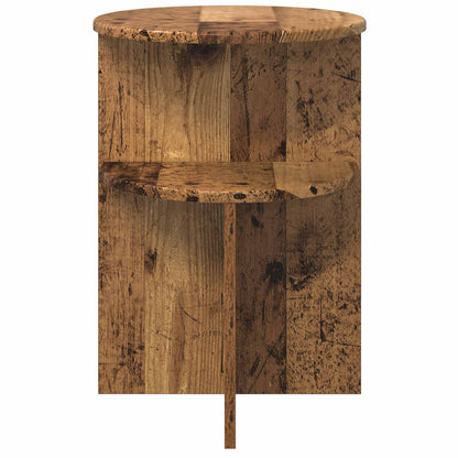 vidaXL Side Table with Storage Old Wood Ø 39.5 x 55 cm Engineered Wood