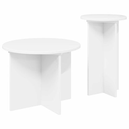 vidaXL Side Table Set 2 pcs White Ø 45 x 35 cm Engineered Wood