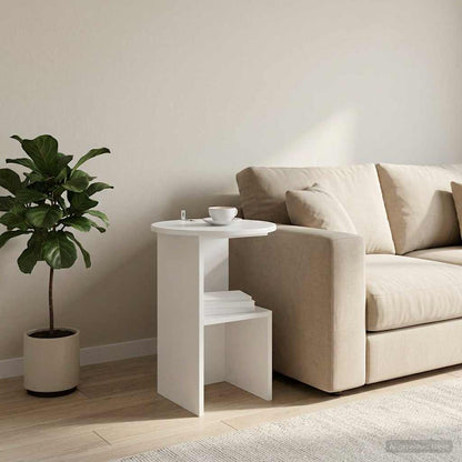 vidaXL Side Table White Ø 39.5 x 55 cm Engineered Wood