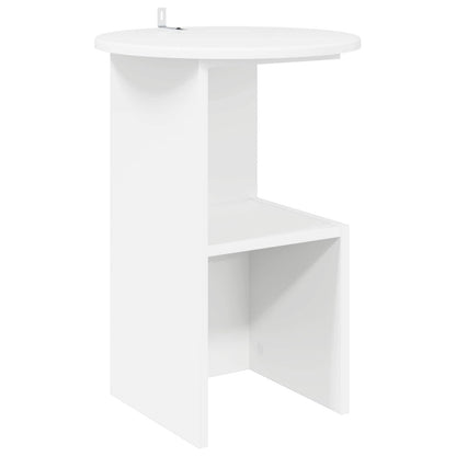 vidaXL Side Table White Ø 39.5 x 55 cm Engineered Wood