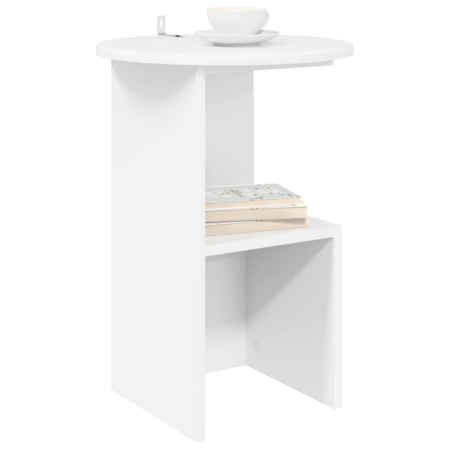 vidaXL Side Table White Ø 39.5 x 55 cm Engineered Wood