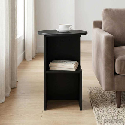 vidaXL Side Table Black Oak Ø 39.5 x 55 cm Engineered Wood