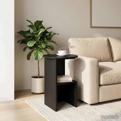 vidaXL Side Table Black Oak Ø 39.5 x 55 cm Engineered Wood