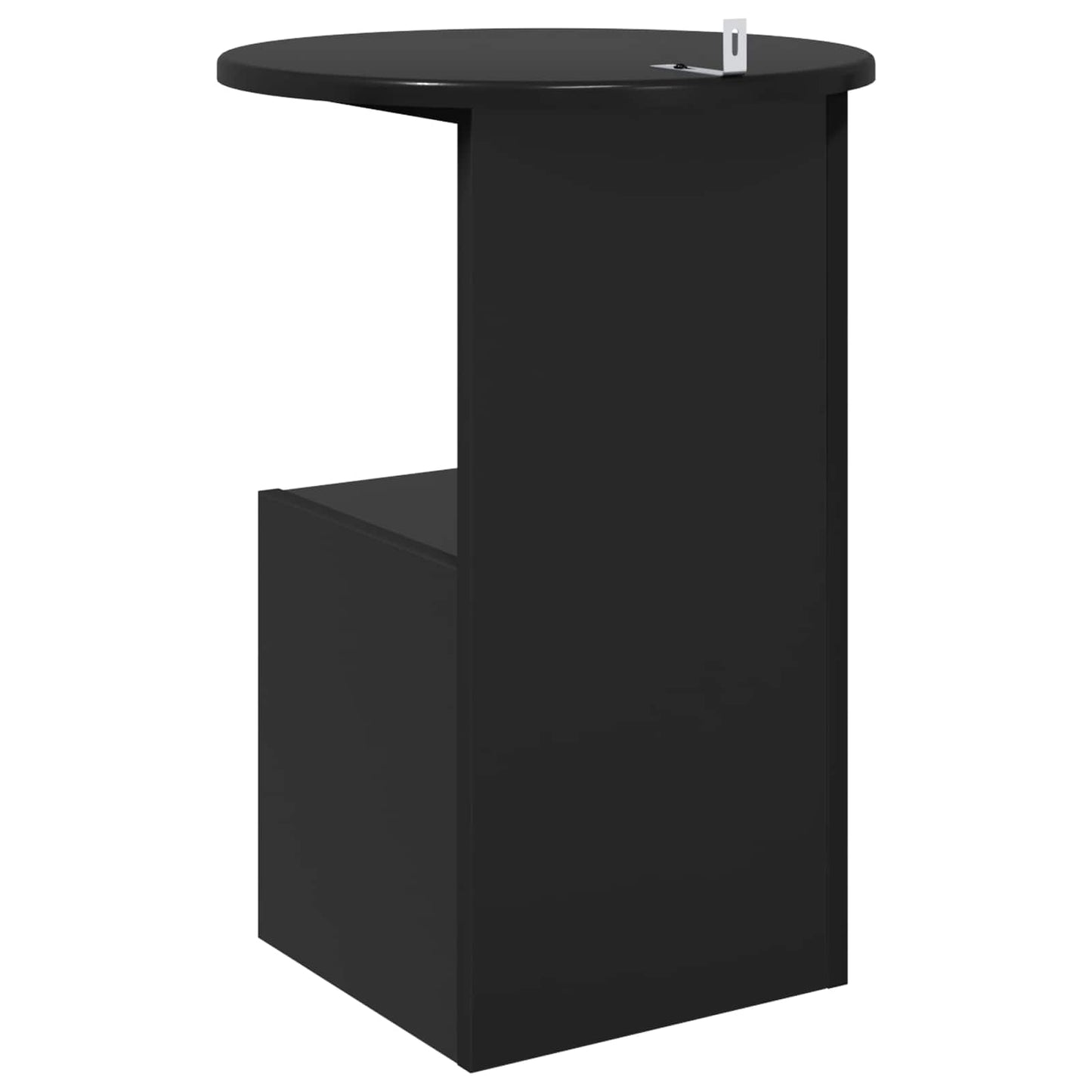 vidaXL Side Table Black Oak Ø 39.5 x 55 cm Engineered Wood